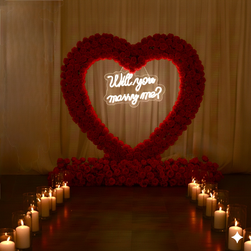 Romantic proposal setup